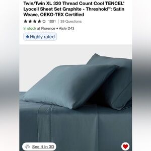 Threshold Satin Weave Graphite Sheet Set